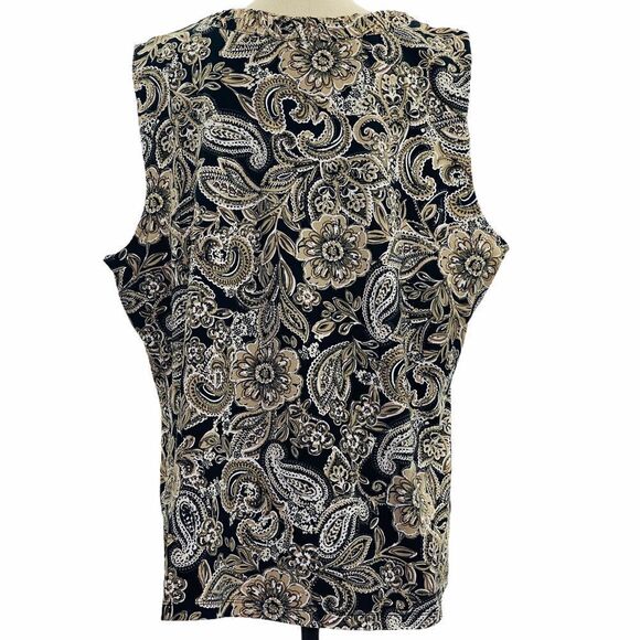 CROFT & Barrow Floral Paisley Sleeveless Blouse 2x - Picture 3 of 10